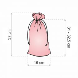 Velvet pouch 16 x 37 cm - light pink For children