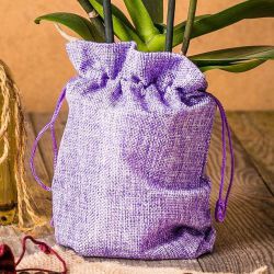 Burlap bag 13 cm x 18 cm - light purple Medium bags 13x18 cm