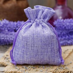 Burlap bag 8 cm x 10 cm - light purple Small bags 8x10 cm