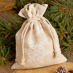 Pocuhes like linen with printing 9 x 12 cm - natural / snow All products