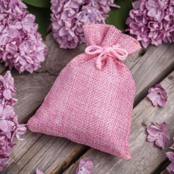 Burlap bag 10 cm x 13 cm - light pink Small bags 10x13 cm