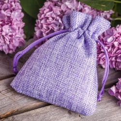 Burlap bag 12 cm x 15 cm - light purple