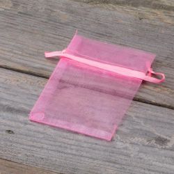 Organza bags 7 x 9 cm - pink Valentine's Day