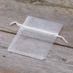 Organza bags 8 x 10 cm - white Thanks to guests