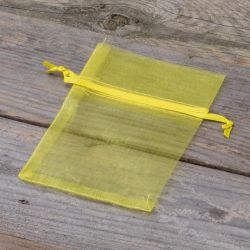 Organza bags 9 x 12 cm - yellow Easter