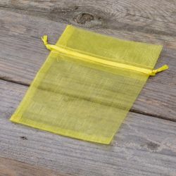 Organza bags 10 x 13 cm - yellow Easter