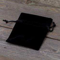 Velvet pouches 8 x 10 cm - black Black bags