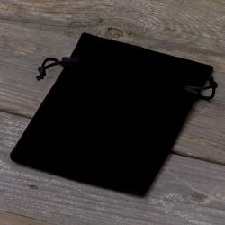 10 pcs Velvet pouches 10 x 13 cm - black Velvet bags