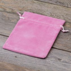 Velvet pouches 12 x 15 cm - light pink For children