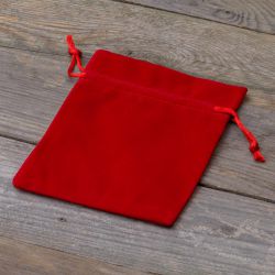 Velvet pouches 12 x 15 cm - red Medium bags