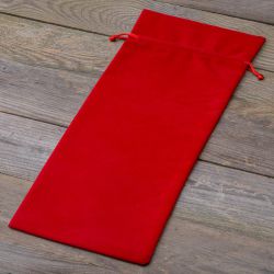 Velvet pouch 16 x 37 cm - red Christmas bag