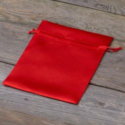 Satin bags 12 x 15 cm - red Table decoration