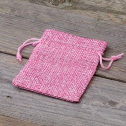 Burlap bag 8 cm x 10 cm - light pink Small bags 8x10 cm