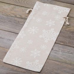 Pouch like linen with printing 16 x 37 cm - natural / snow Linen Bags