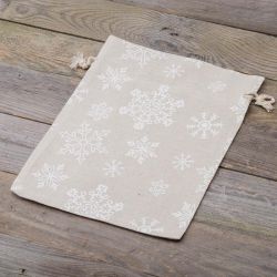 Bags like linen with printing 22 x 30 cm - natural / snow Linen bags
