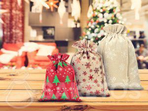 Manufacturer of holiday-themed bags made of jute and linen, among other fabric types