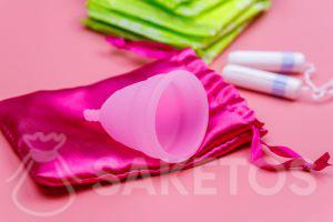 Subtle satin pouch for sanitary pads, tampons, or menstrual cups