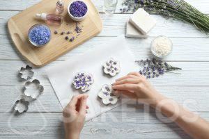 Decorating home-made soap