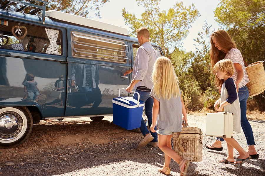 Storing things in a campervan - bags, suitcases, camping organisers