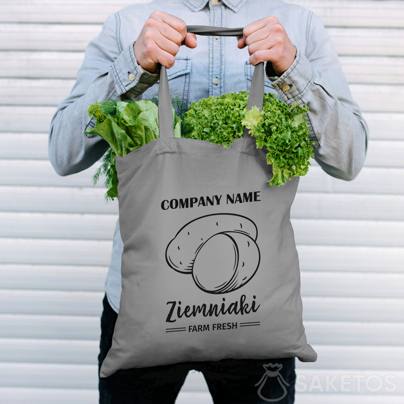 A shopping bag with a company's logo