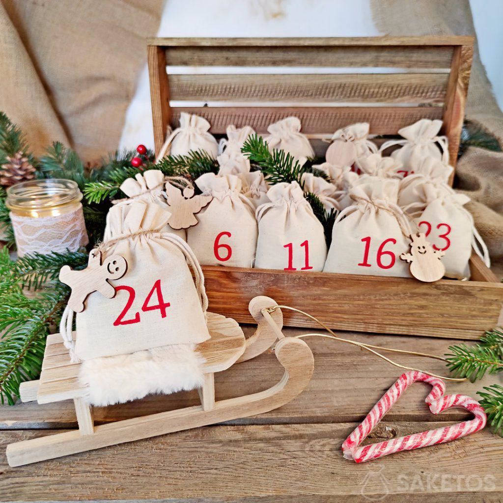 Advent calendar in a wooden box