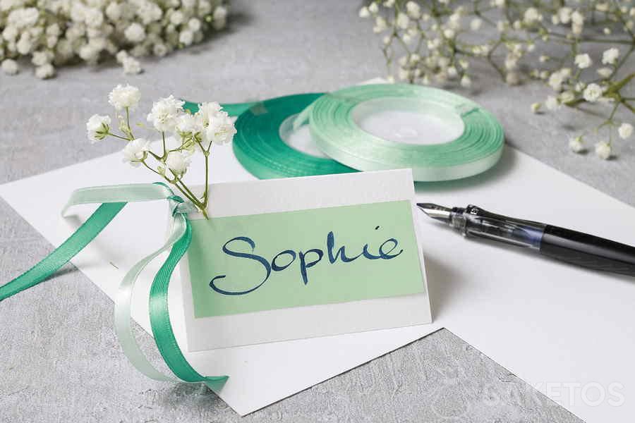 Paper place card for the table - hand signed