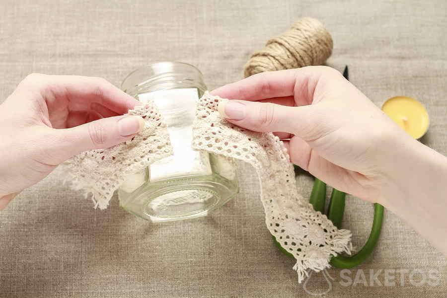 How to make a jar candlestick - step by step instructions