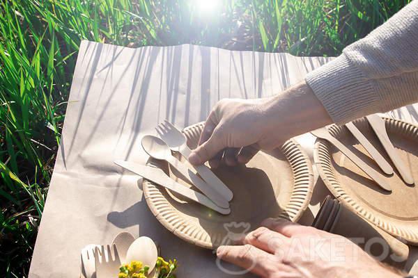 Eco-friendly cutlery for a picnic