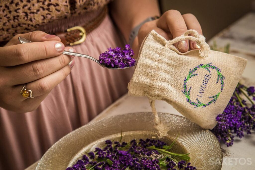 Linen bag for lavender flowers