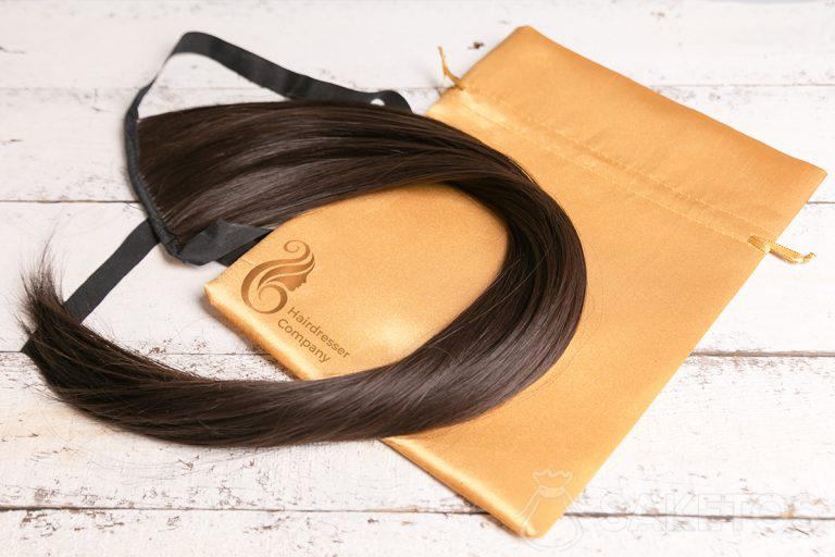 A bag with a case for hair extensions