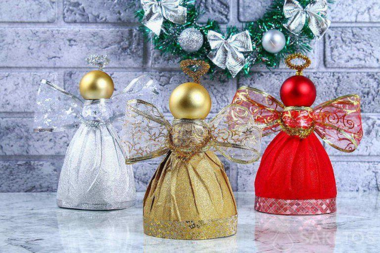 Cute DIY angels made from baubles - the perfect decoration for your Christmas table or tree