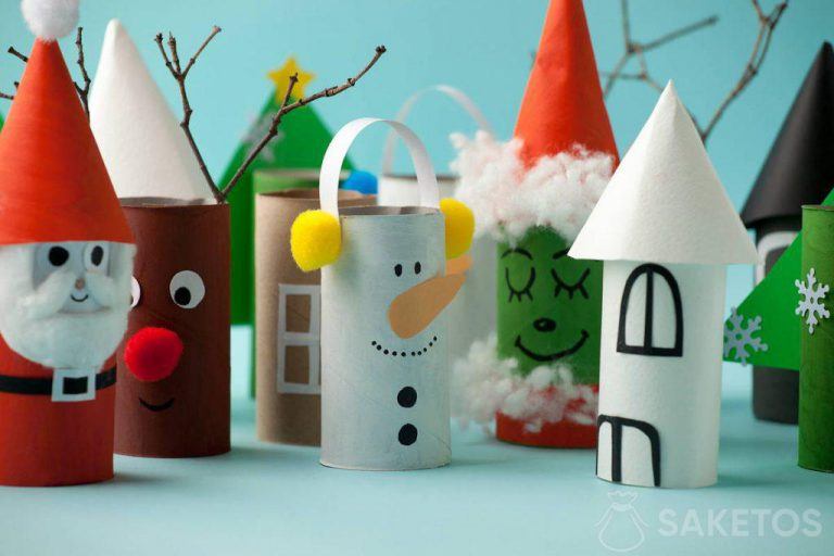 DIY Christmas decorations from paper rolls