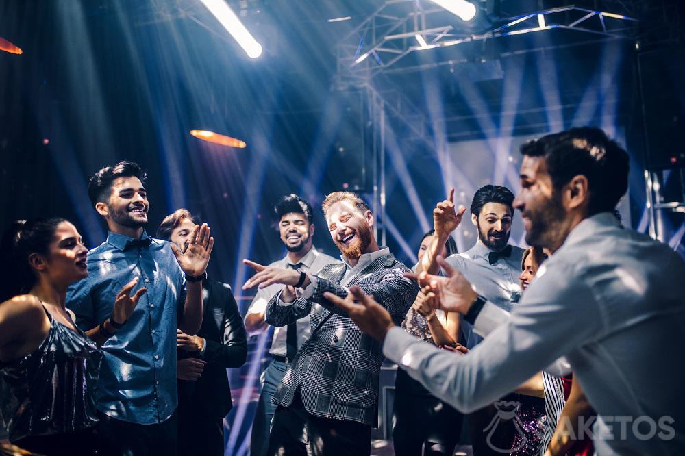 Men having fun at a stag party