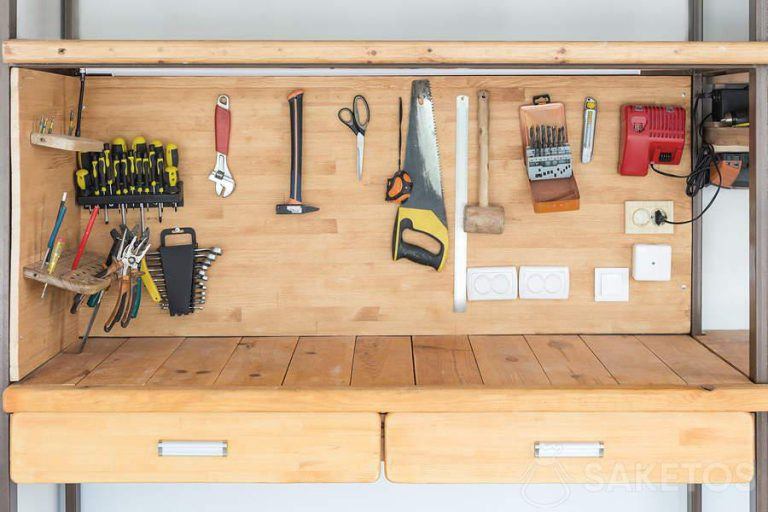 Good organization of wall space in the workshop is essential!