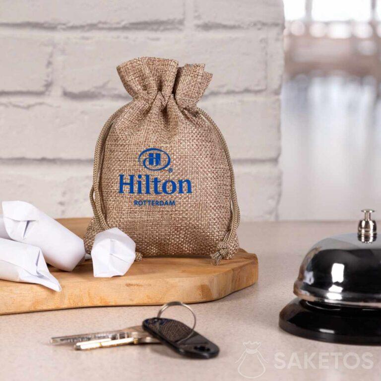 Eco-friendly packaging for hotels - logo pouches are the perfect packaging for promotional gadgets for hotels