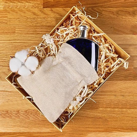 Eco-friendly linen bag as perfect gift packaging