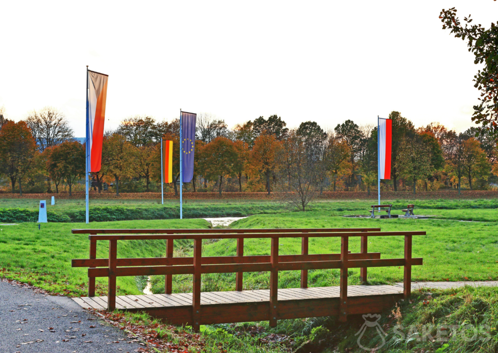 The tri-border point of three European countries - Czechia, Germany, and Poland