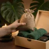 Jute bags in a set for home SPA and massage.