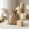 Decorative jute bags for candles.
