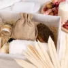 Jute pouches in an eco-friendly gift set.