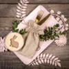 Easter jute bags for cutlery and table decor.