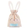 13 x 18 cm jute bag - Easter + wooden Easter egg with ears Occasional bags