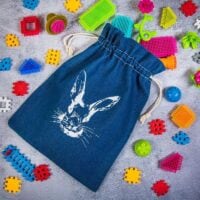 26 x 35 cm denim bag with a bunny print Occasional bags