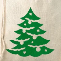Bag like linen with printing 26 x 35 cm - natural / Christmas tree Linen Bags