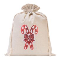 Bag like linen with printing 30 x 40 cm - natural / Christmas Lollipop Christmas bag