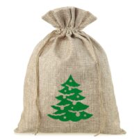 Burlap bag 26 cm x 35 cm - Christmas tree Christmas bag