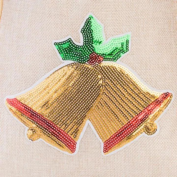 Burlap bag 30 cm x 40 cm - Christmas, Bells Burlap bags / Jute bags