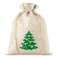 Burlap bag 30 cm x 40 cm - Christmas tree Christmas bag