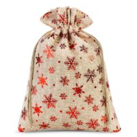 Jute bag 30 cm x 40 cm - natural / stars Christmas bag