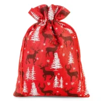 1 pc Large Jute bag 30 x 40 cm - red / reindeer 29 Jute bag 30 x 40 cm - red / reindeer Christmas bag